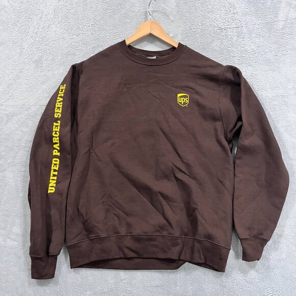 UPS‎ United Parcel Service Sweater Men's M Brown Sweatshirt Fleece Top - Picture 1 of 8